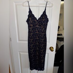 Fashion nova Navy Lace Slip Dress